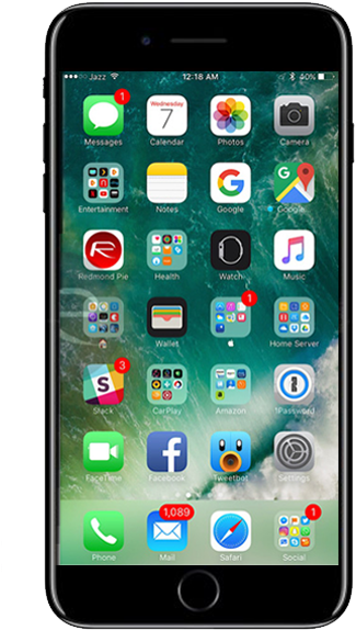 Apple Iphone 8 /7 Tempered Glass By Cellhelmet - Iphone 7 Plus White Apple Case (600x600), Png Download