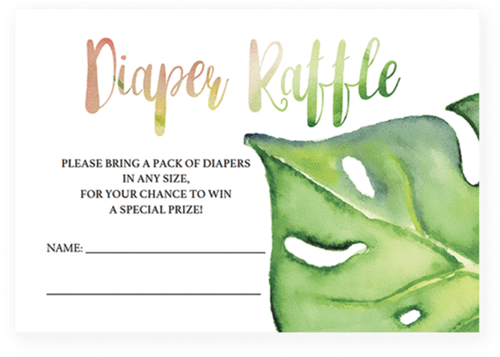 Tropical Diaper Raffle Ticket Template - Tropical Diaper Raffle Ticket (819x1024), Png Download