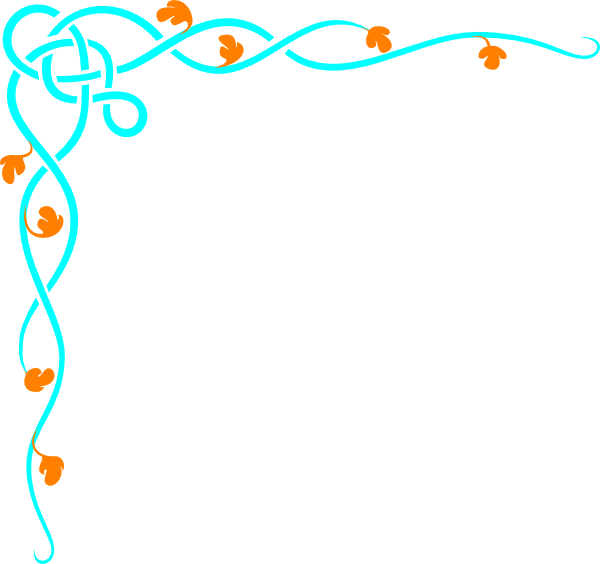 Orange And Blue Border (600x564), Png Download