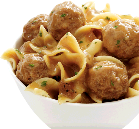 60 - Pasta And Swedish Meatballs (490x440), Png Download