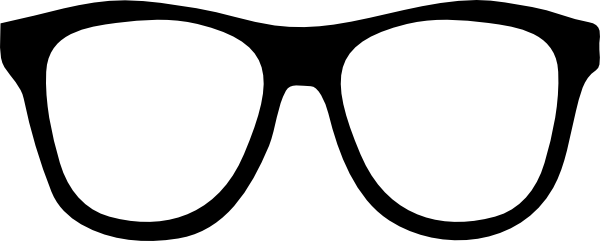 Vector Sunglasses Black And White - Eyeglasses Clipart (600x241), Png Download