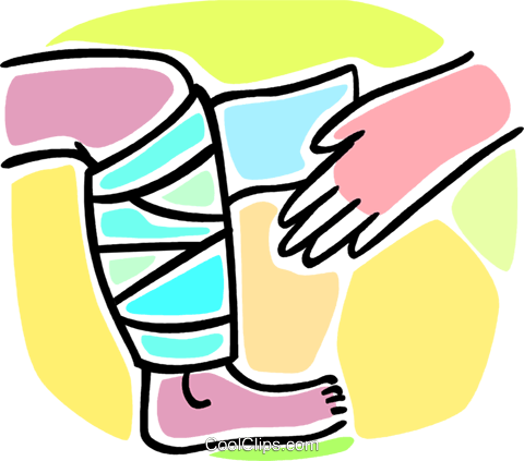 Bandage On A Leg - Leg Bandage Clipart Png (480x423), Png Download