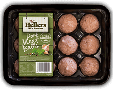 Hellers New Zealand Free Farm Pork Meatballs - Pork (375x400), Png Download
