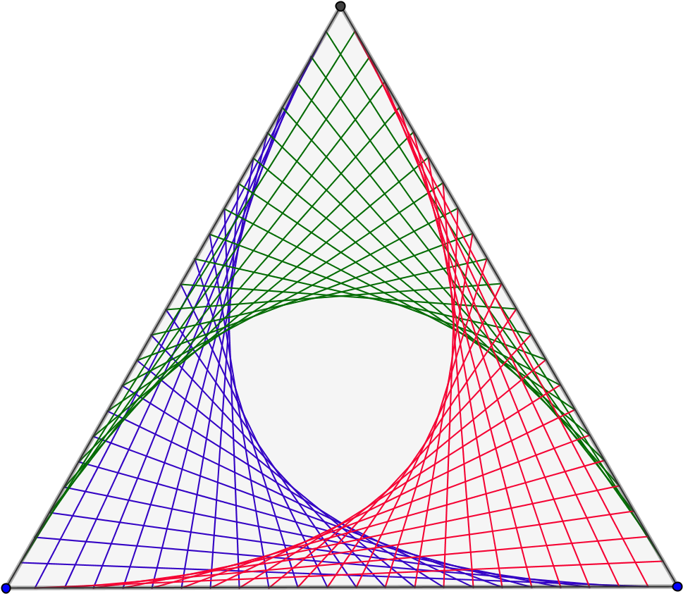 Bezier Curves On An Equilateral Triangle - Math Geometric String Art (1102x883), Png Download