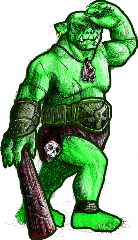 Vector Free Library Painted Opengameart Org Preview - Orc Clipart (452x786), Png Download