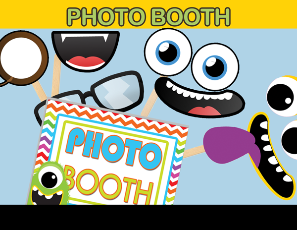 Cute Sweet Little Monster Eyes Mouth Funny Goody Cut - Monster Party Props (600x464), Png Download