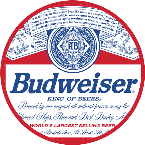 Budweiser-logo - Budweiser Genuine Beer Logo Car Bumper Sticker Decal (500x500), Png Download
