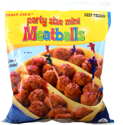 Party Size Mini Meatballs - Trader Joe's Frozen Party Meatballs (424x411), Png Download