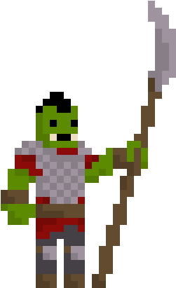 Half-orc Barbarian - Orc Png Pixel Art (300x420), Png Download