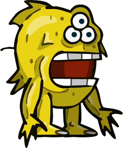Yellow Puff Monster - Helmet Heroes Monsters (399x483), Png Download
