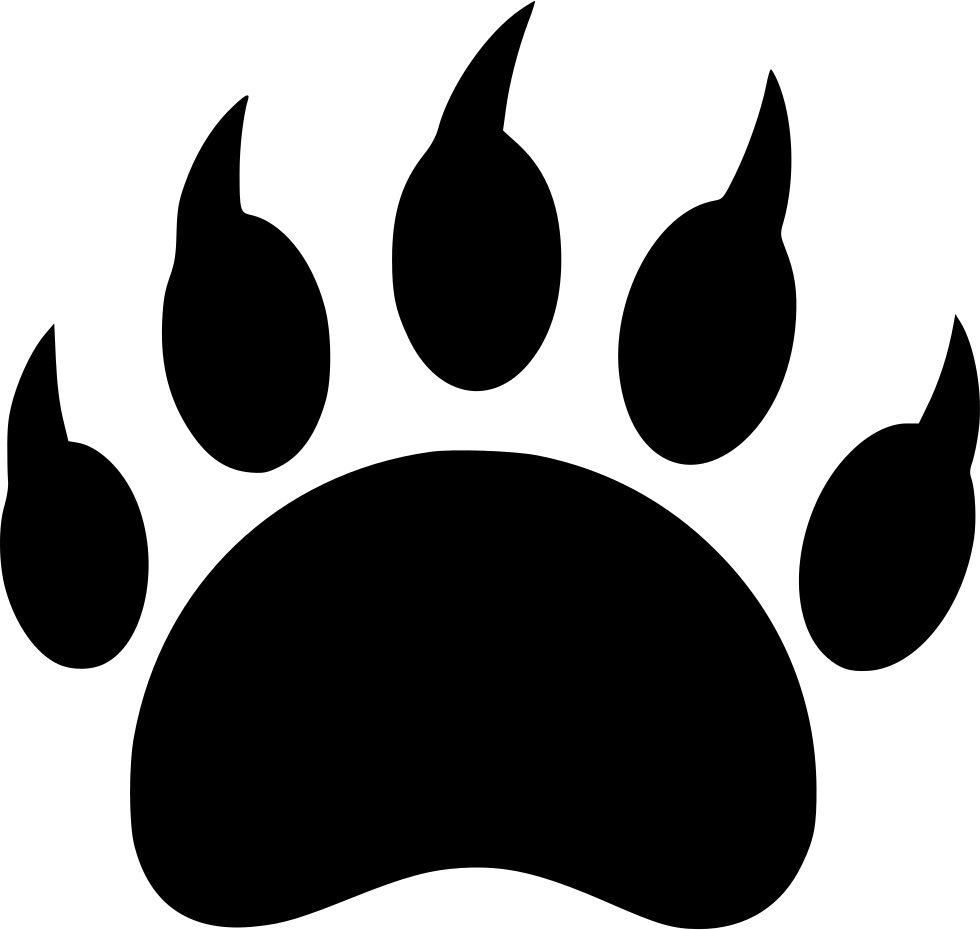 Bear Wild Animal Footprint Danger Predator Comments - Bear Paw Icon (980x930), Png Download
