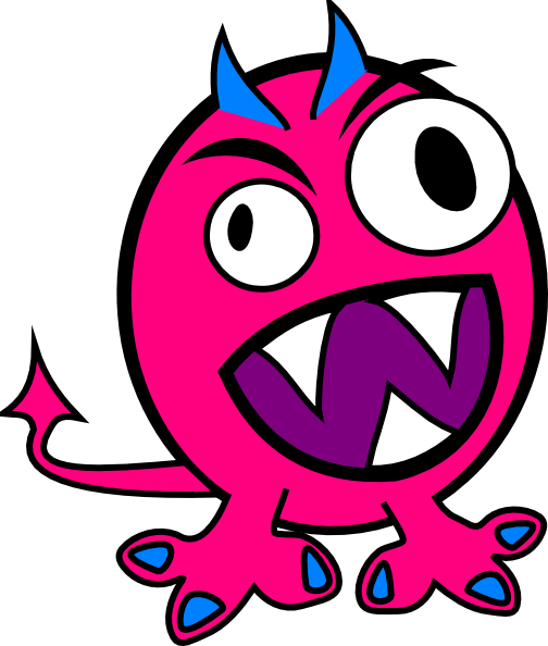 Pink And Blue Monster Clip Art At Clker Com Vector - Monster Clip Art (504x594), Png Download