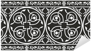 Seamless Gothic Floral Vector Border With Fleur De - Design (400x400), Png Download