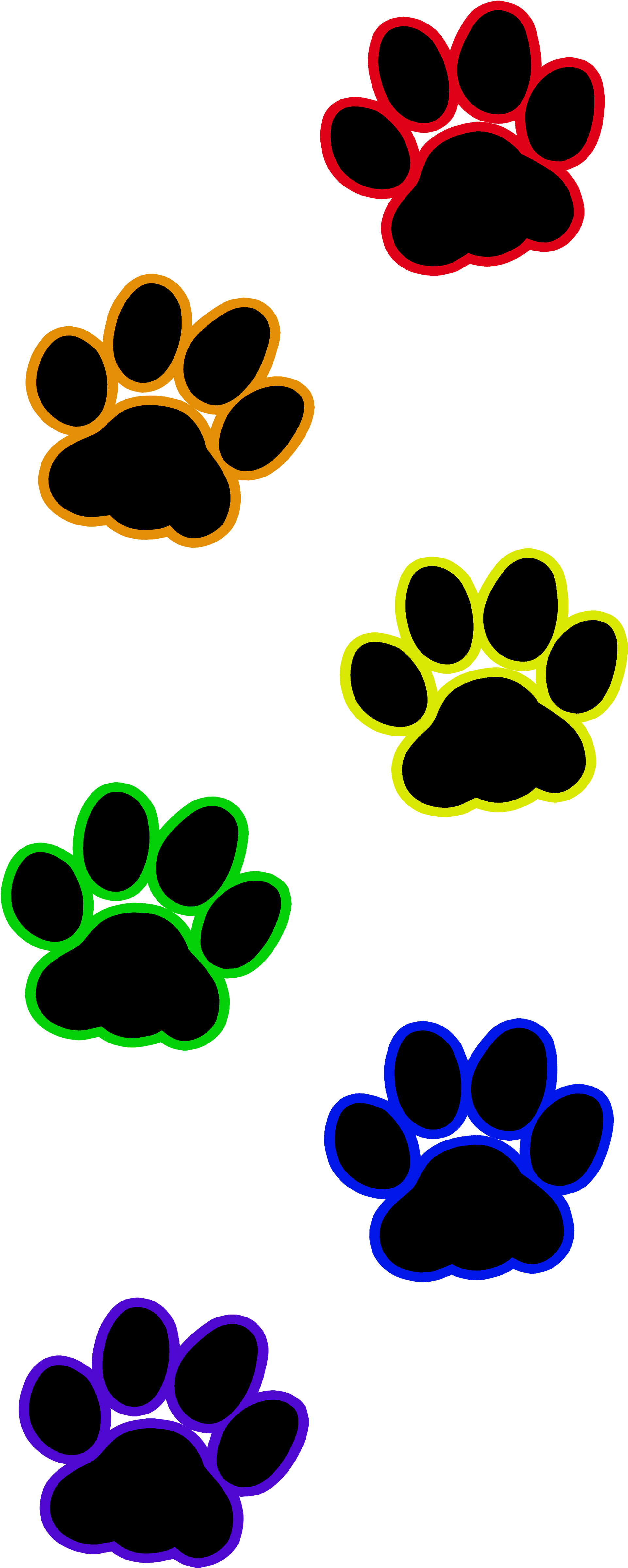 Cat Paw Print Rainbow - Cat Paws Print Purple (3600x4800), Png Download
