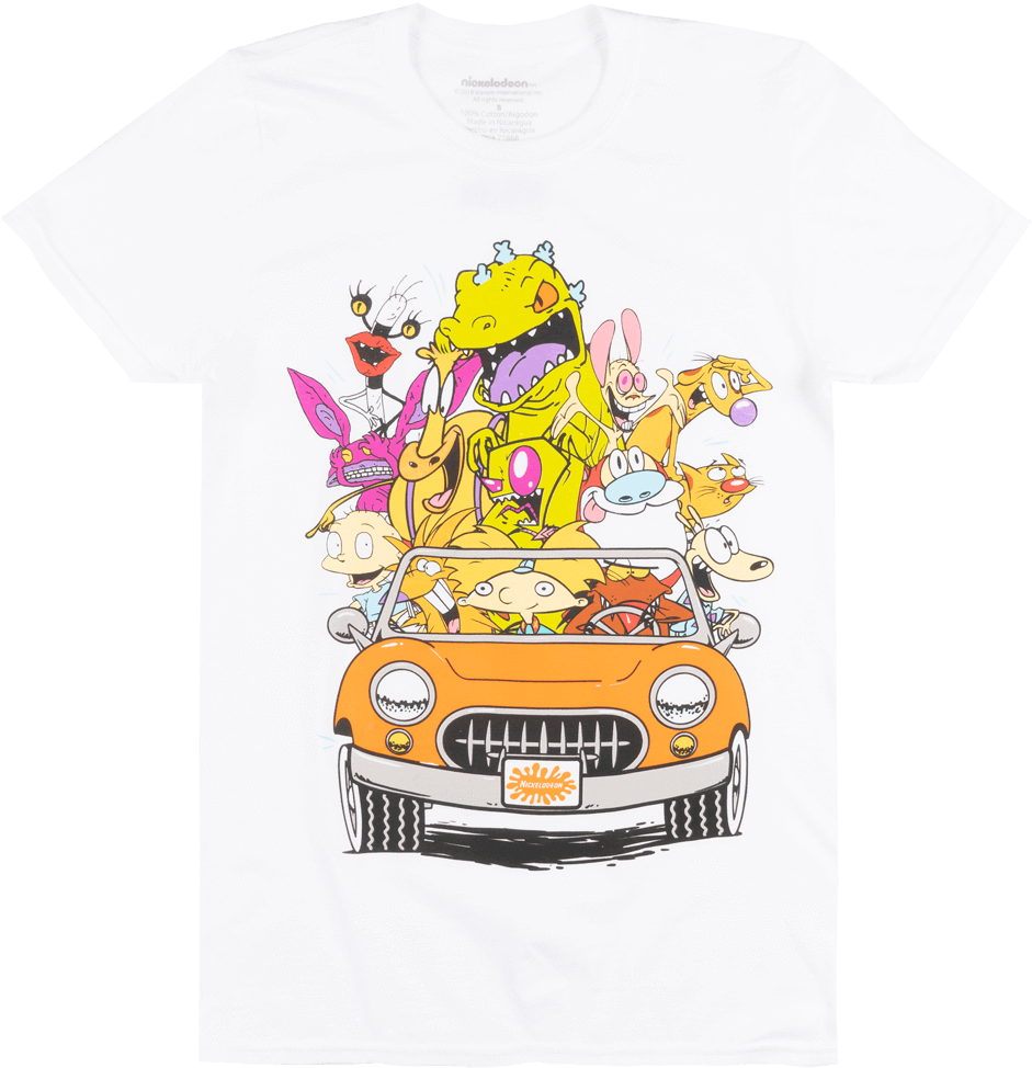 Nickelodeon Cartoon Characters T-shirt White Retro - T-shirt (970x1000), Png Download