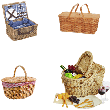 Vonshef Deluxe 2 Person Traditional Wicker Picnic Basket (400x400), Png Download