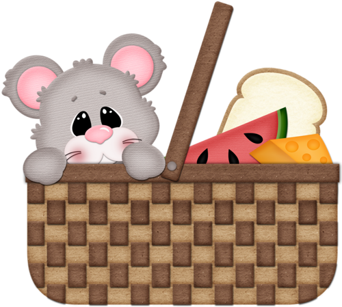 Mouse In Picnic Basket Lets Go On A Picnic Png - Basket Clipart Cartoon Ant Png Clipart Picnic (500x460), Png Download
