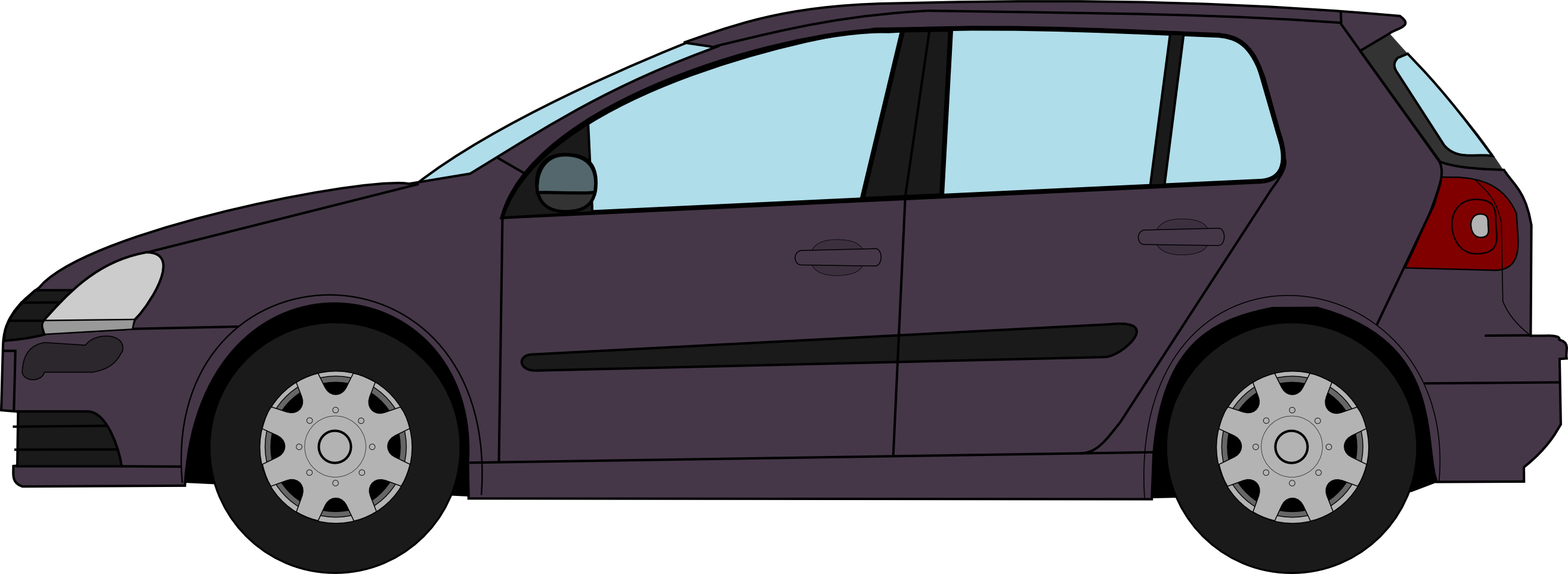 Vw Golf 5 Profile Drawing - Hot Hatch (2629x963), Png Download