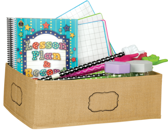 Burlap Storage Bin - Attendance Register Cover Decoration (580x580), Png Download