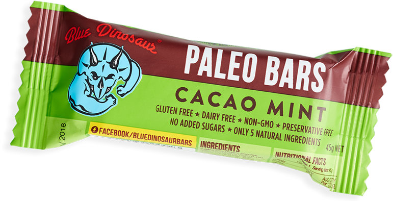 Cacao Mint - 12 Bars - Blue Dinosaur Paleo Bars Ingredients (800x400), Png Download