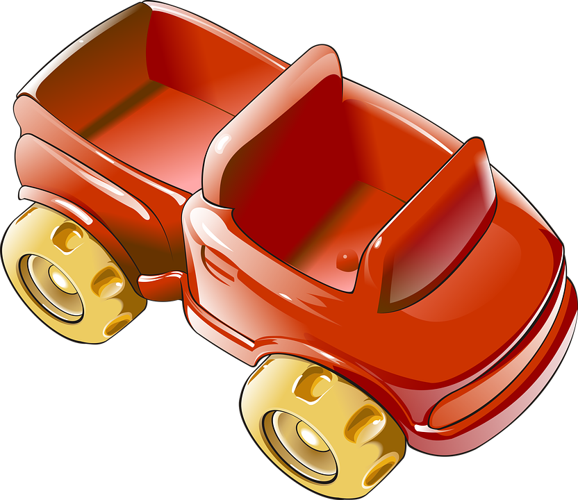 Car, Vehicle, Pickup, Convertible, Red, Toy, Drawing - Car (832x720), Png Download