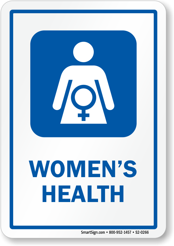 Women's Health Sign With Female Health Care Symbol - Health Educator (568x800), Png Download