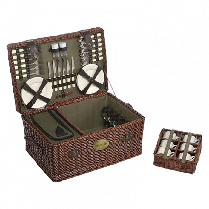 Jacks Luxury Willow Picnic Hamper - Willow Picnic Hamper Deluxe (700x700), Png Download