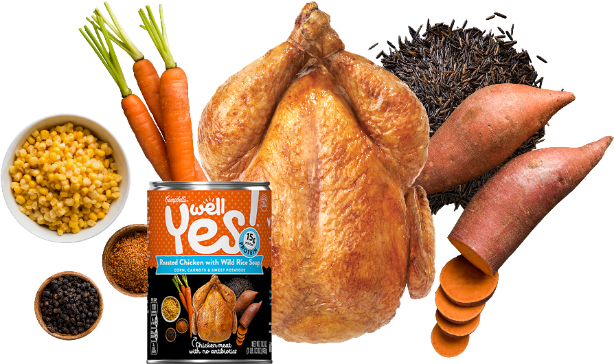 Roasted Chicken & Wild Rice Soup - Campbell's Well Yes Tomato Carrot Bisque Soup Campbells (920x613), Png Download