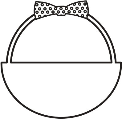 Cute Basket With Bow - Drawing (550x550), Png Download