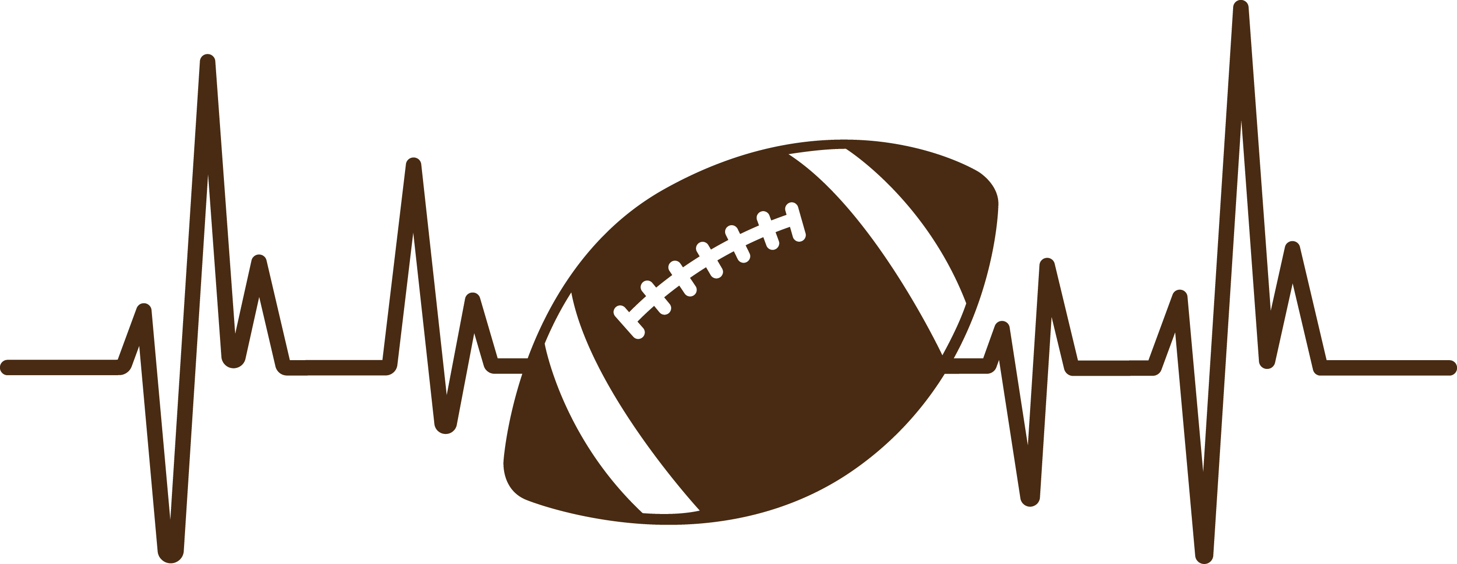 Heartbeat Football - Er Nurse Svg (3000x1162), Png Download