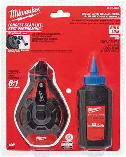 Milwaukee 48 22 3982 100' Bold Line Chalk Reel Kit - 48 22 3982 Milwaukee (520x520), Png Download