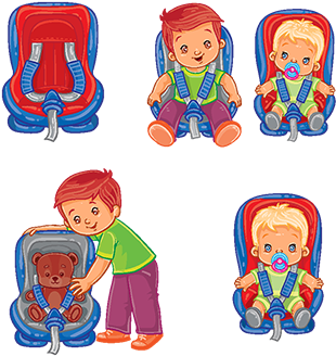 Small Children In Car Seats, Car, Set, Seat Png And - Child (360x360), Png Download