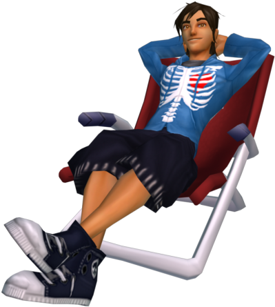 Lawn Chair Teaser - Person On Lawn Chair Png (500x483), Png Download