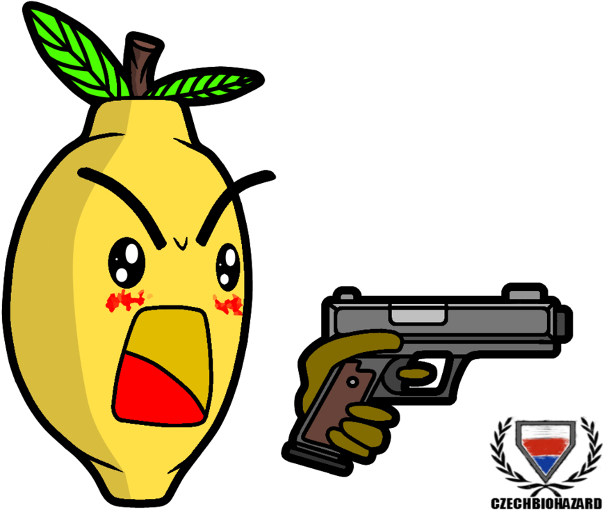 Graphic Library Lemon With A Gun By Czechbiohazard - Drawing (900x767), Png Download