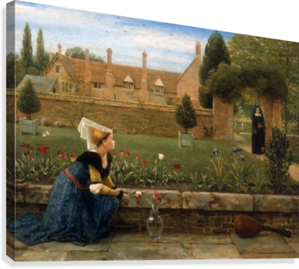 In The Convent Garden Canvas Print - 'convent Garden', George Dunlop Leslie (429x386), Png Download