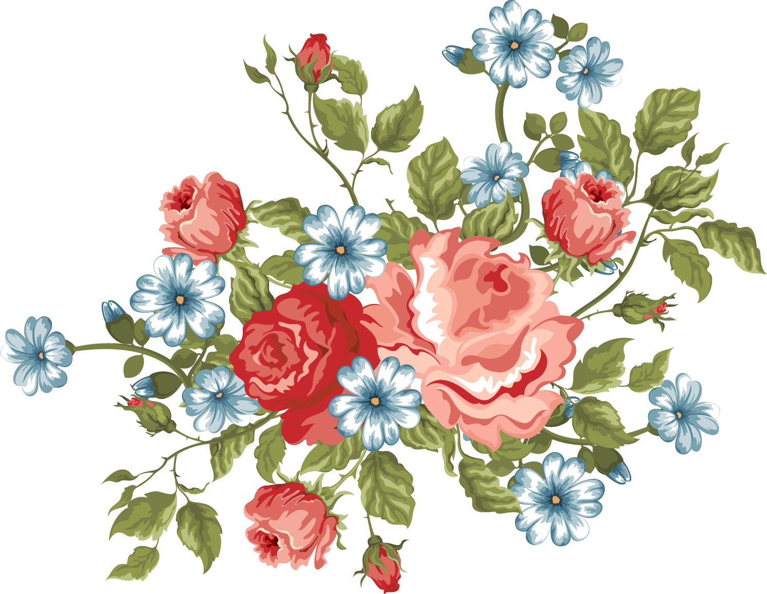 Embroidery Png Transparent - I'm Sorry - Red Pink Hearts Flowers (1491x1155), Png Download