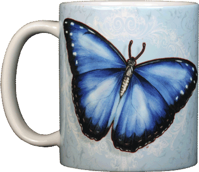 Morpho Ceramic Mug - Holly Blue (420x375), Png Download