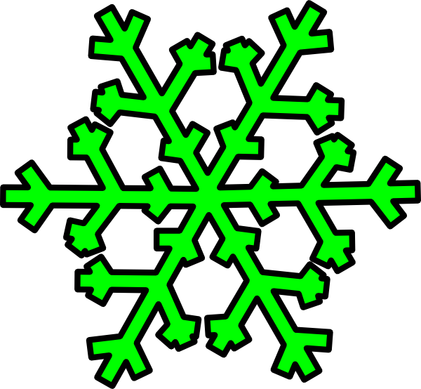 Snowflake Clipart Vector - Green Snowflake Clipart (600x554), Png Download