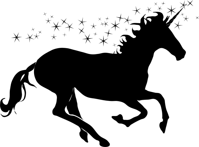 Unicorn Silhouette Sparkling Unicorn Silhouette - Unicorn Silhouette No Background (650x479), Png Download