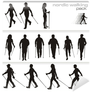Nordic Walking Vector Silhouette Wall Mural • Pixers® - Nordic Walking (400x400), Png Download