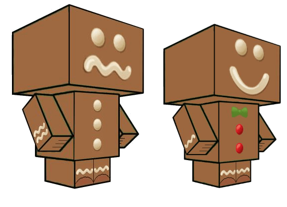 Christmas Gingerbread Paper Toy - Paper Toy Mandela (600x600), Png Download
