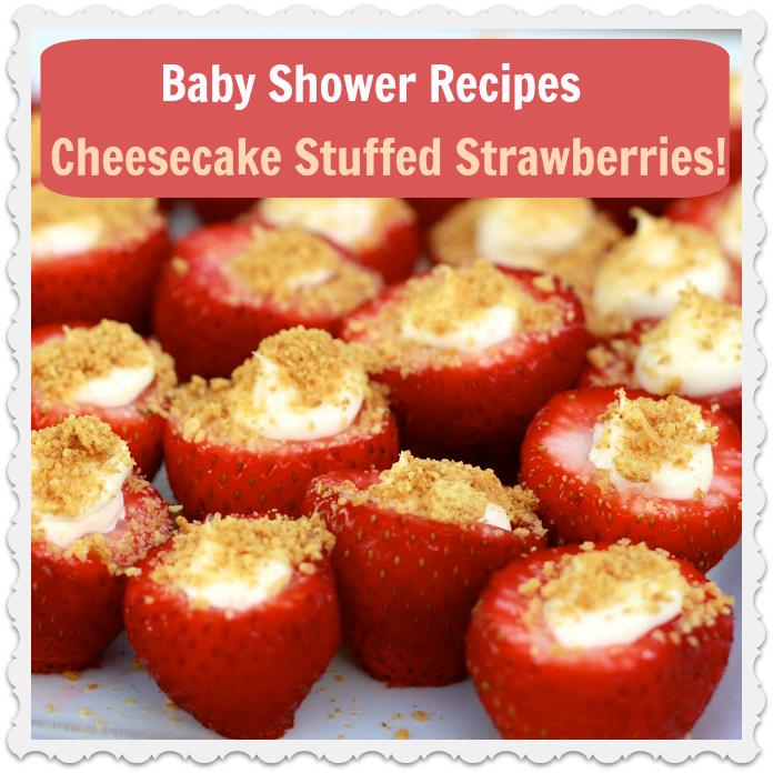 Baby Shower Dessert Idea Cheesecake Stuffed Strawberries - Cheesecake (696x696), Png Download