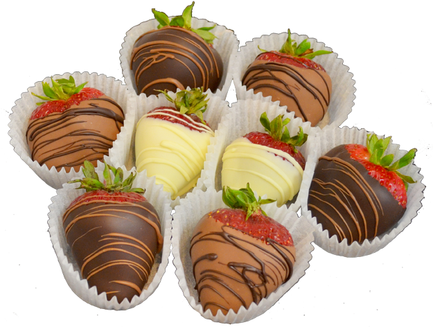 Fresh-strawberries - Valentines Day Chocolate Transparent (624x482), Png Download