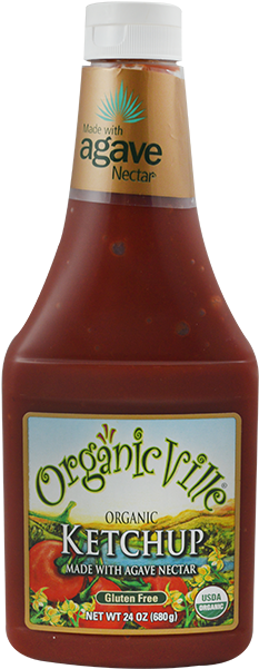 Organicville Ketchup Organic Bottle-24 Oz - Organicville - Organic Ketchup - 24 Oz. (650x650), Png Download