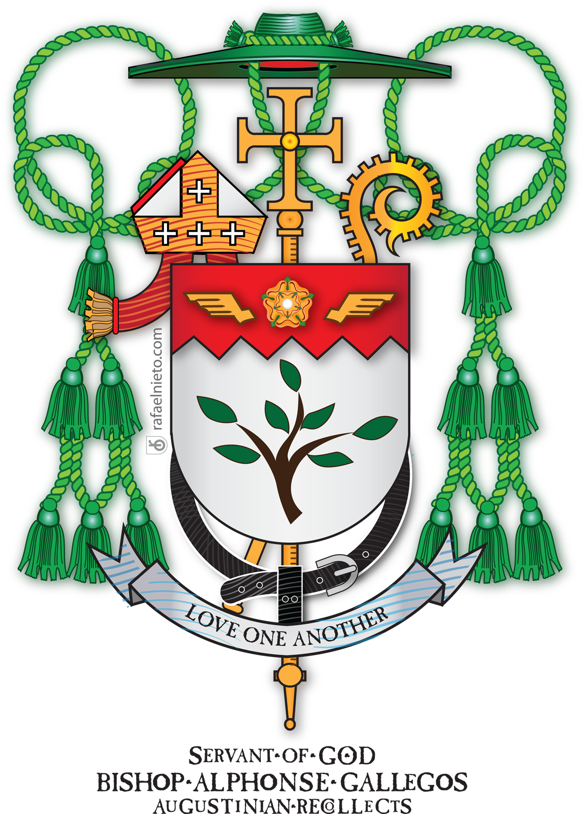Coat Of Arms Bishop Alphonse Gallegos, Oar - Arias Coat Of Arms (1200x1689), Png Download