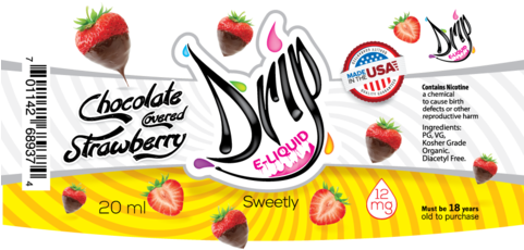 Drip E-liquid Chocolate Covered Strawberry 12mg - Drip E Liquid (480x480), Png Download