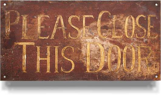 Victorian Hand-painted Metal Sign - Metal (530x313), Png Download