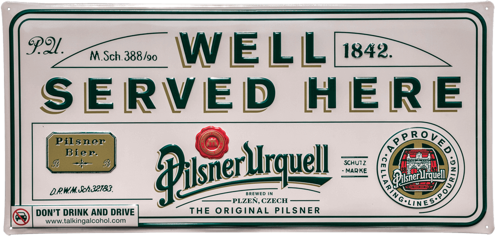 Pilsner Urquell Tin Metal Sign, 60 Cm X 30 Cm - Pilsner Urquell Beer - 12 Pack, 12 Fl Oz Bottles (1080x1080), Png Download