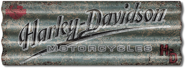Harley-davidson Rustic Blue Corrugated Metal Sign - Harley Davidson Corrugated Metal Signs (730x730), Png Download