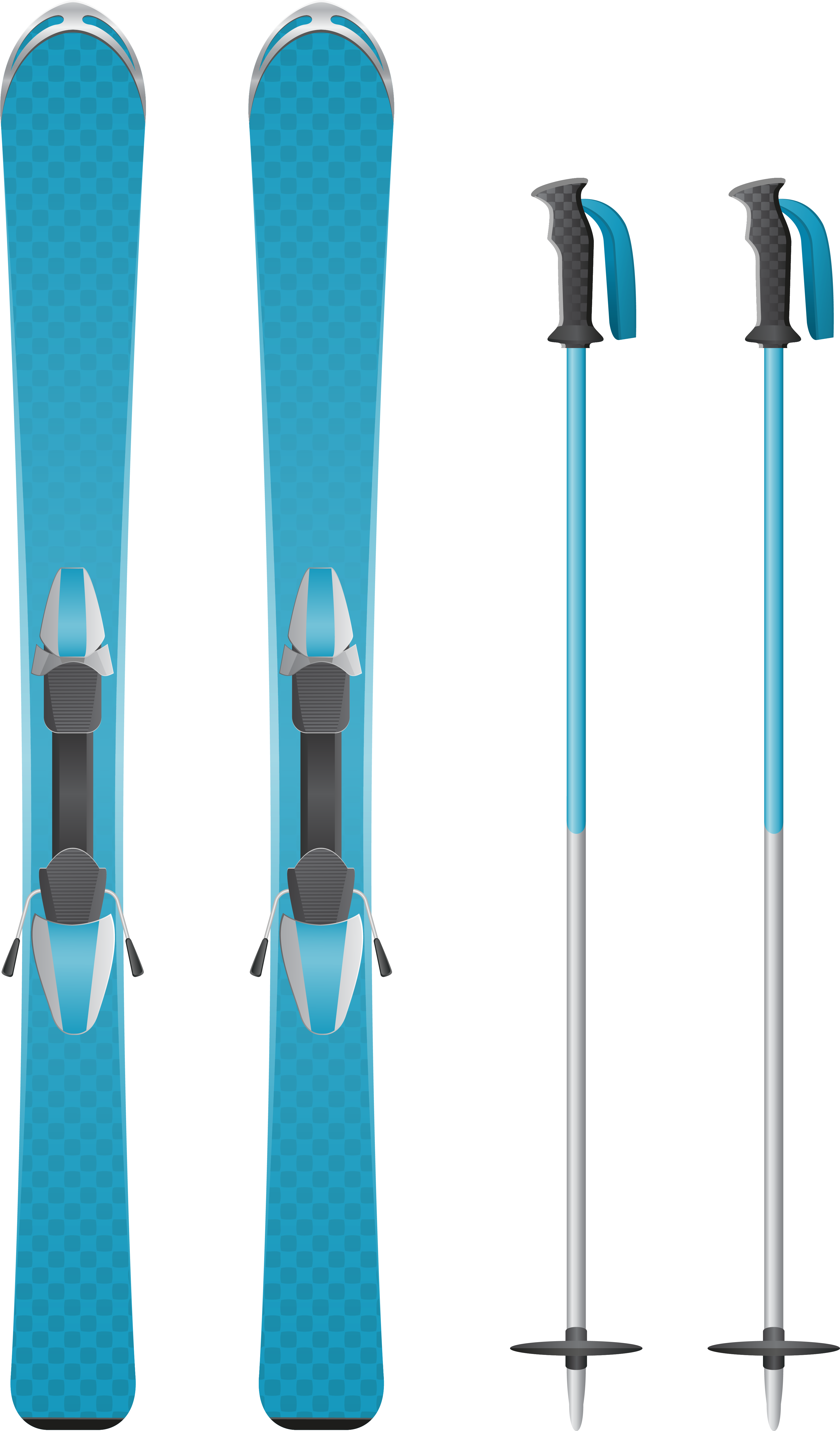 Blue Skis Png Clipart Image - Skis Clipart (3672x6253), Png Download